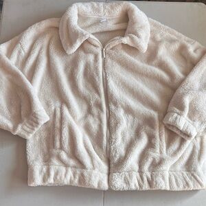 Warm fuzzy white jacket